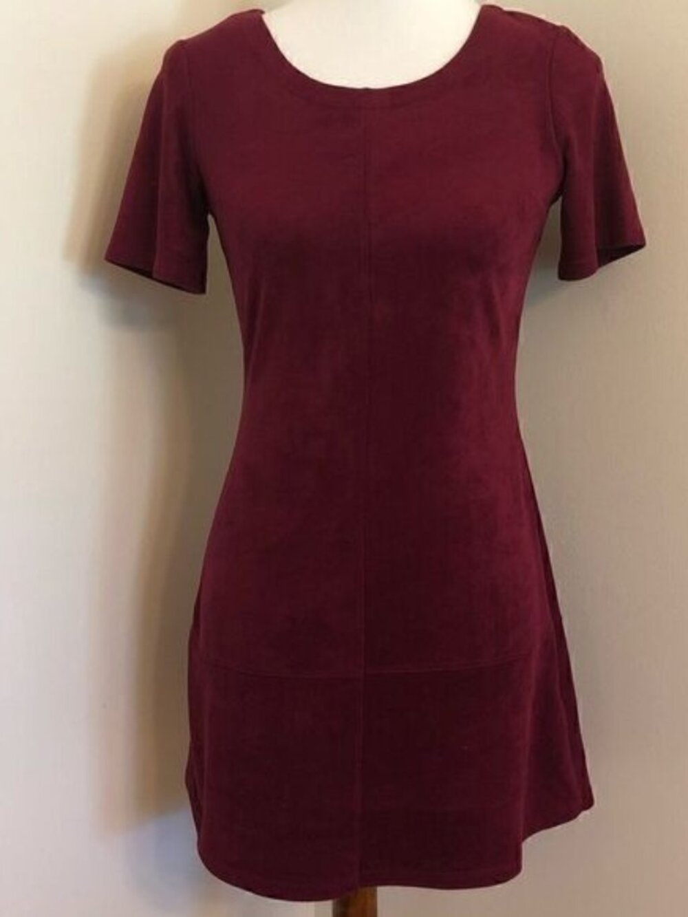 Paper Crane | Burgundy Faux Suede Mini Dress Sz S